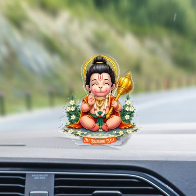 Jai Bajrang Bali Hanuman Ji Bobblehead Figurine for Home Decor & Office Desk Battery Powered Moving Head Feature | Gift for Hanuman Bhakt Spiritual Home Decor
